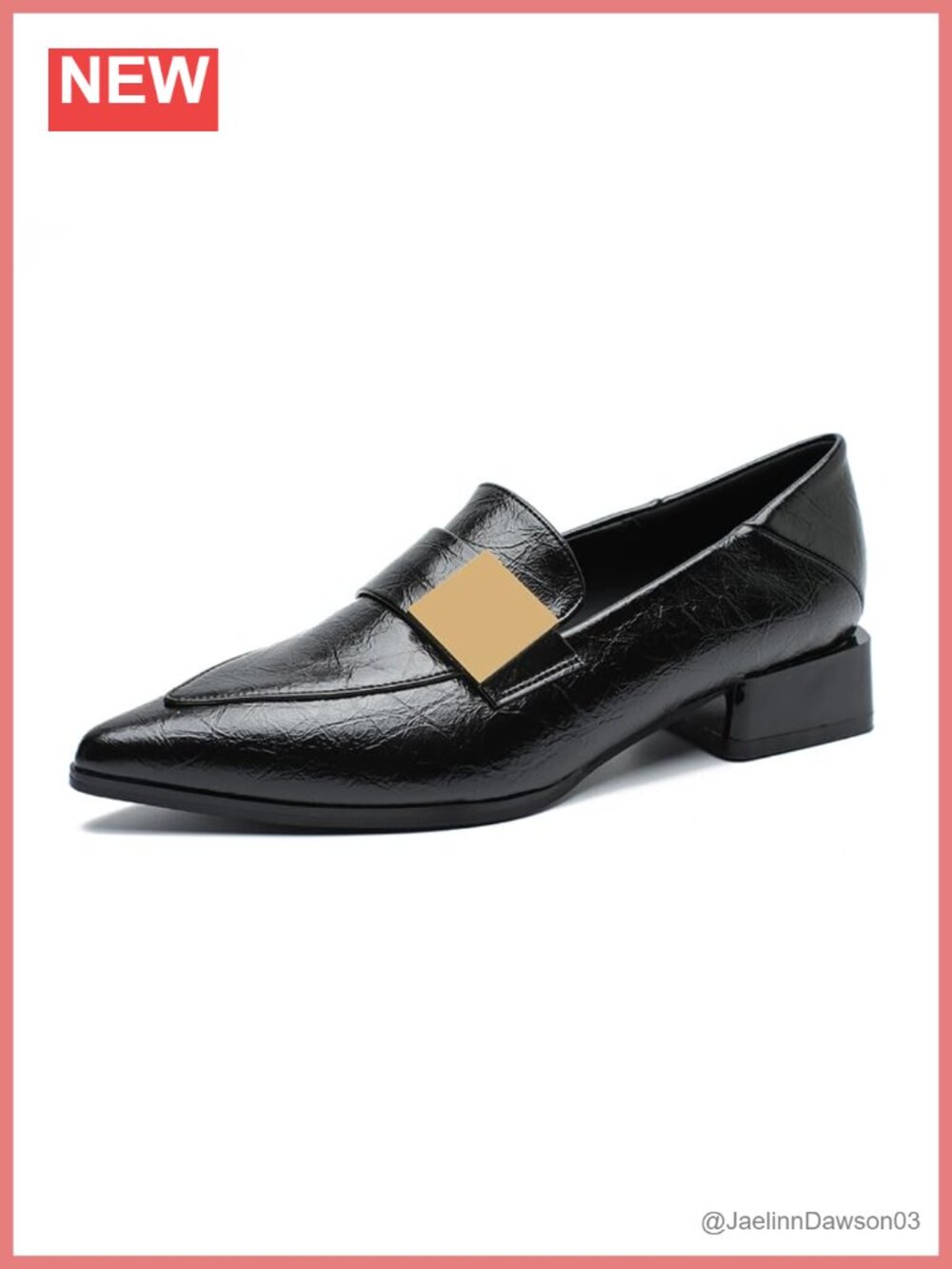 Faux Leather Slip-On Loafers with Block Heel Foldable Mules